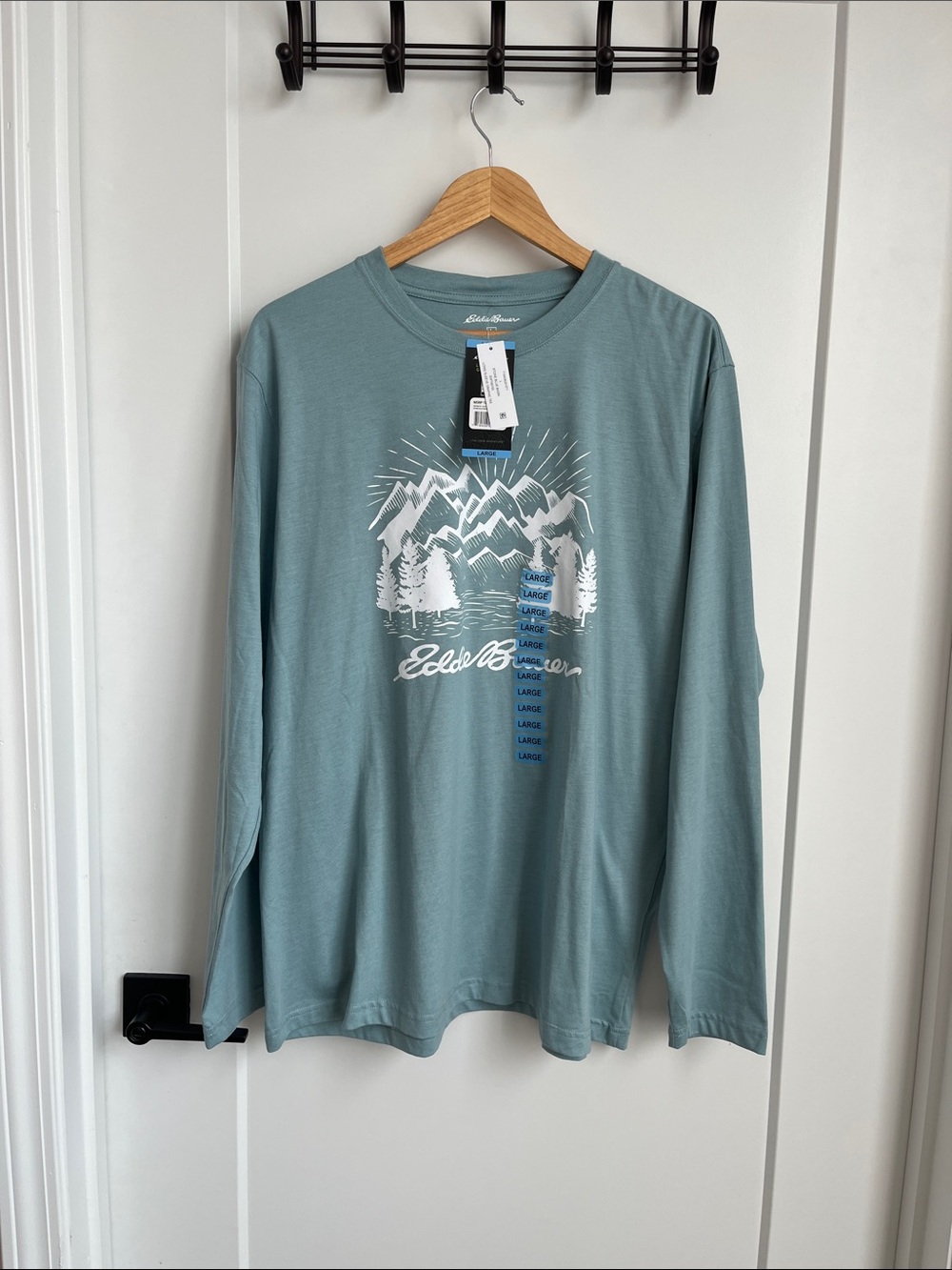 Eddie Bauer Long-Sleeve Mountain Graphic Tee — Dusty Sage Men’s size L